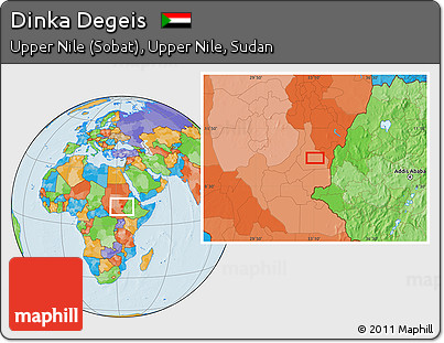 Political Location Map of Dinka Degeis