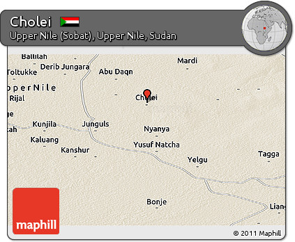 Shaded Relief Panoramic Map of Cholei