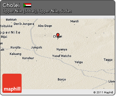 Shaded Relief Panoramic Map of Cholei