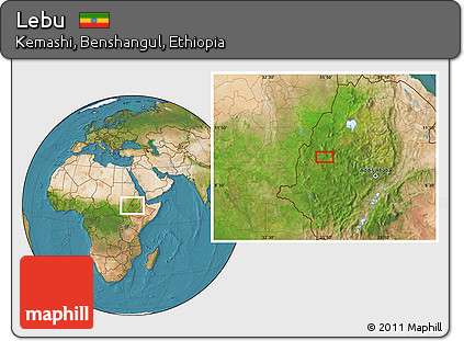 Satellite Location Map of Lebu