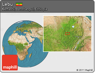 Satellite Location Map of Lebu