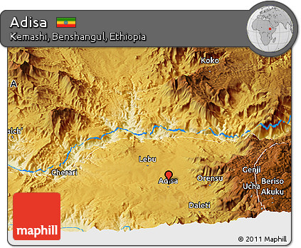 Physical Panoramic Map of Adisa
