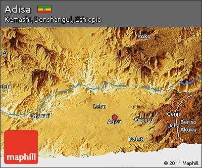 Physical Panoramic Map of Adisa
