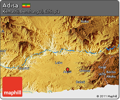 Physical Panoramic Map of Adisa