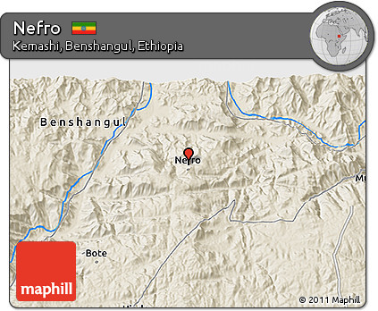 Shaded Relief 3D Map of Nefro