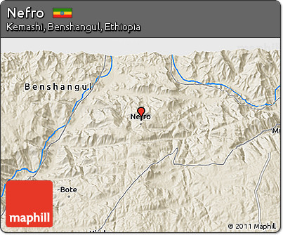 Shaded Relief 3D Map of Nefro