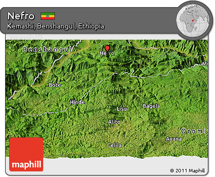 Satellite Panoramic Map of Nefro