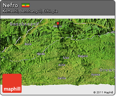 Satellite Panoramic Map of Nefro
