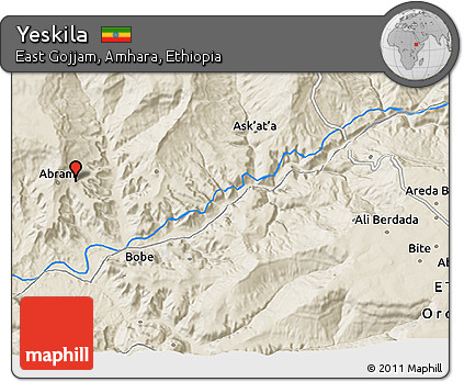 Shaded Relief 3D Map of Yeskila