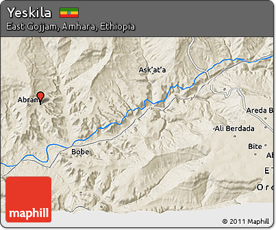 Shaded Relief 3D Map of Yeskila