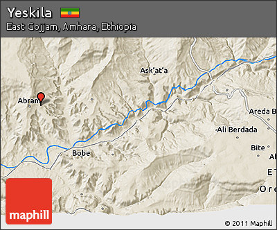 Shaded Relief 3D Map of Yeskila