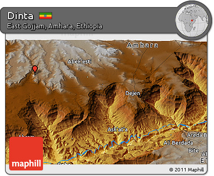 Free Physical Panoramic Map of Dinta