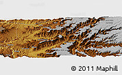 Physical Panoramic Map of the area around 10° 7' 21" N, 39° 10' 29" E