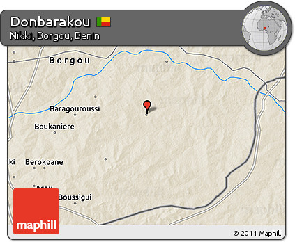 Shaded Relief 3D Map of Donbarakou