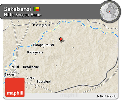 Shaded Relief 3D Map of Sakabansi