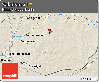 Shaded Relief 3D Map of Sakabansi