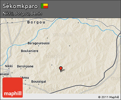 Shaded Relief 3D Map of Sékomkparo