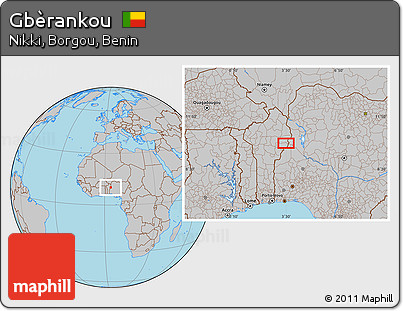 Gray Location Map of Gbèrankou