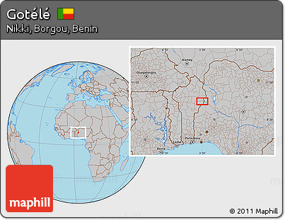 Gray Location Map of Gotélé