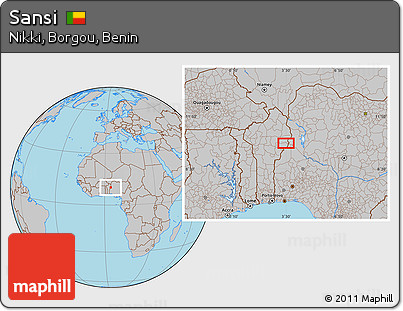 Gray Location Map of Sansi