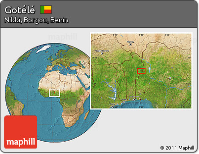 Satellite Location Map of Gotélé