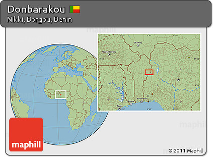 Savanna Style Location Map of Donbarakou