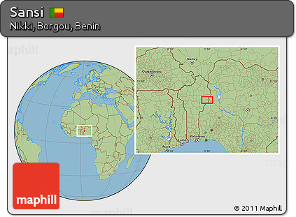 Savanna Style Location Map of Sansi