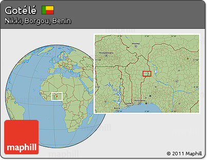 Savanna Style Location Map of Gotélé