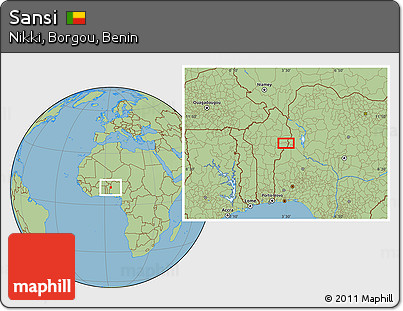 Savanna Style Location Map of Sansi