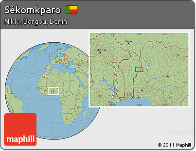 Savanna Style Location Map of Sékomkparo