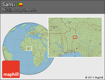 Savanna Style Location Map of Sansi