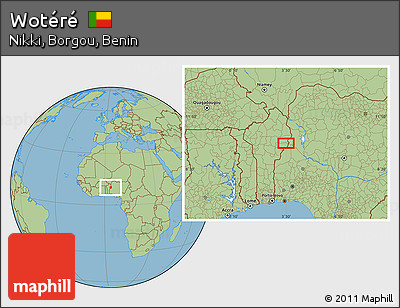Savanna Style Location Map of Wotéré