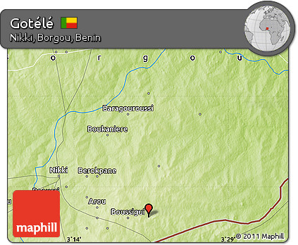 Physical Map of Gotélé