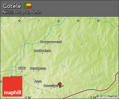 Physical Map of Gotélé