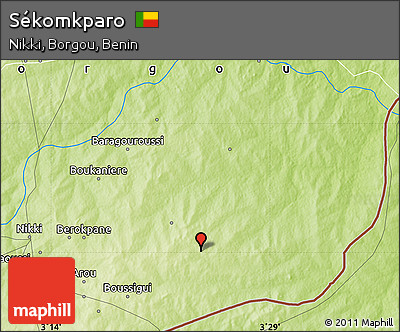 Physical Map of Sékomkparo
