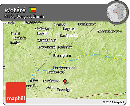 Physical Panoramic Map of Wotéré