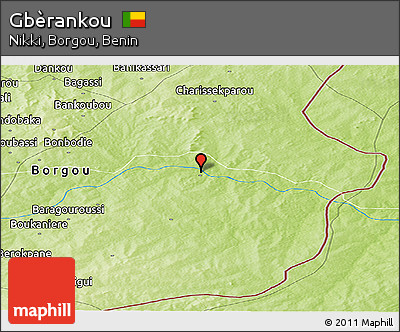 Physical Panoramic Map of Gbèrankou