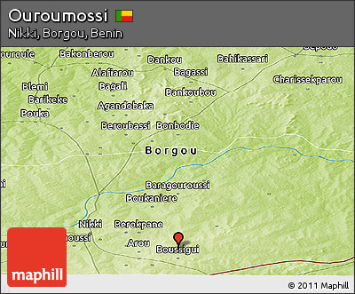 Physical Panoramic Map of Ouroumossi