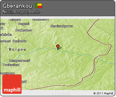 Physical Panoramic Map of Gbèrankou
