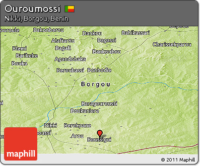 Physical Panoramic Map of Ouroumossi