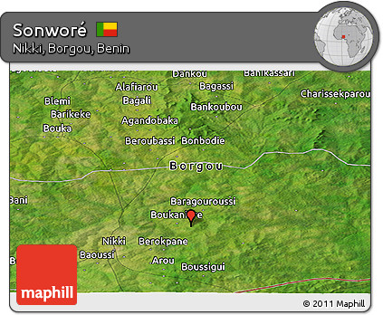 Satellite Panoramic Map of Sonworé