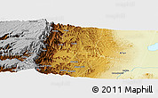 Physical Panoramic Map of the area around 10° 7' 21" N, 40° 1' 29" E