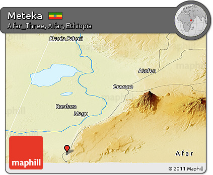 Physical Panoramic Map of Meteka