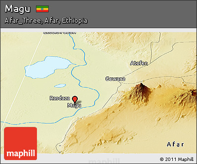 Physical Panoramic Map of Magu