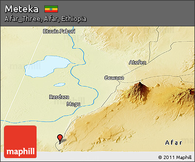 Physical Panoramic Map of Meteka