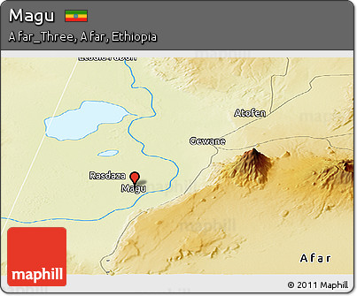 Physical Panoramic Map of Magu