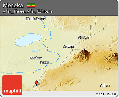 Physical Panoramic Map of Meteka