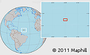 Gray Location Map of the area around 10° 7' 21" N, 44° 58' 30" W