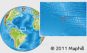 Physical Location Map of the area around 10° 7' 21" N, 44° 58' 30" W
