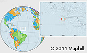 Political Location Map of the area around 10° 7' 21" N, 44° 58' 30" W